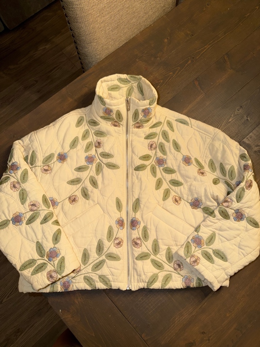 Blank NYC Embroidered Bomber Jacket S EUC